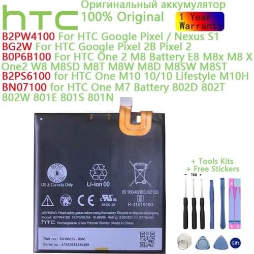 HTC Original Battery For HTC One M10 10/10 Lifestyle M10H Google Pixel 2B Pixel 2 Pixel / Nexus S1 One 2 M7 M8 Batteria