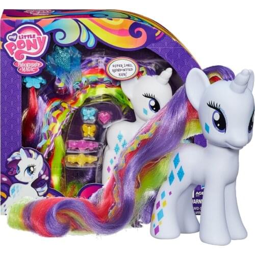 Original Hasbro My Little Pony Rainbow Series Luxury Pony Rare Childrens Day Girl Toy Gift Anime Figure Girl Toys