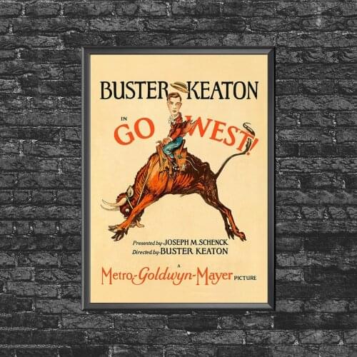Go West - Buster Keaton poster Movie Poster Wall Painting Home Decoration (No Frame)