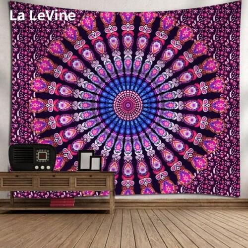 LA LEVINE Psychedelic Tapestry Flower Wall Decor Hanging Room Bohemian Tapestries Art Home Colorful Decoration Accessories Hot