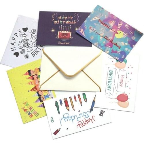 6pcs/set Different Handmade Happy Birthday Paper Greeting Card School Kindergarten Classmate Kids Birthday Party Invitation Card