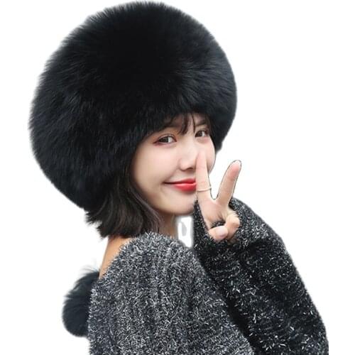 Hat new Star Fur 2019 Genuine Silver Fox Fur Hats Men Real Raccoon Fur Lei Feng Cap for Russian Men Bomber Hats with Leather