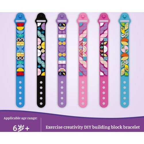 DIY Building Block Bracelet Silicone Wristband Creative Cartoon Bracelet Children Gift Student Toy Accessories