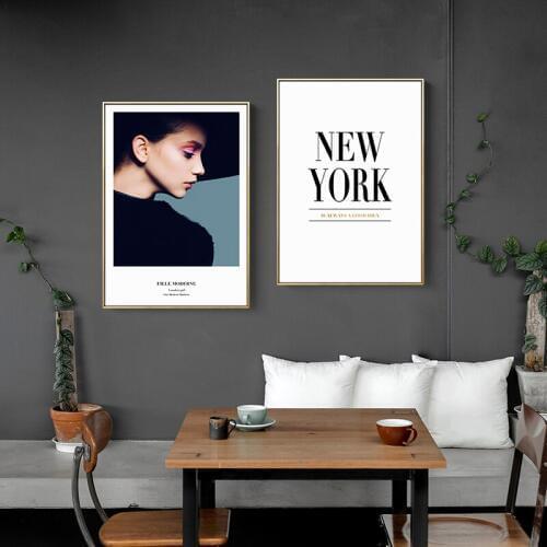 Modern Quote Poster Lady in black Canvas painting poster and print wall art pictures for living room bedroom lobby fashion decor