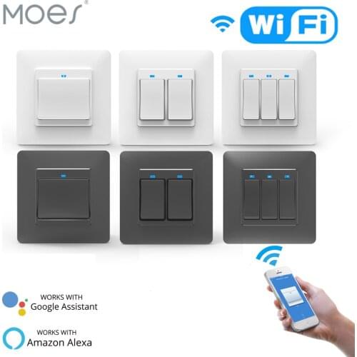 WiFi DE EU Smart Push Button Switch 2-Way Multi-control 1/2/3 Gang Detachable Smart Life Tuya App Work with Alexa Google Home