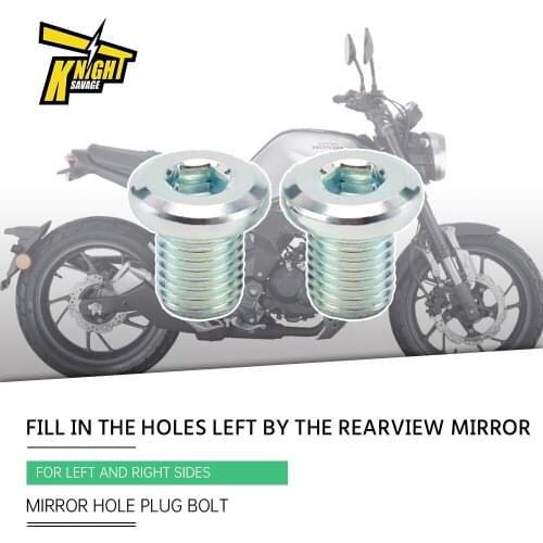 Universal Motorcycle Left Right Mirror Hole Plug Screw Bolt Adapter M10X1.25 Clockwise Rearview Steel Decorative Cap Accessories