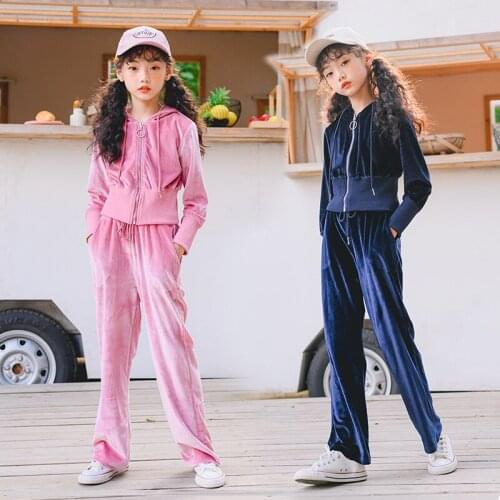 Spring Girls Casual Tracksuit Children Girl Corduroy Zipper Jacket Pants 2Pcs/Sets Kids Leisure Sport Suit Teens Clothing CL468