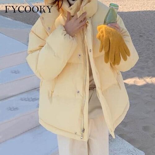 Japanese Hooded Down Jacket Female 2021 New Winter Thick Puffer Jacket Women Sweet Candy Color Cute Cropped Coats