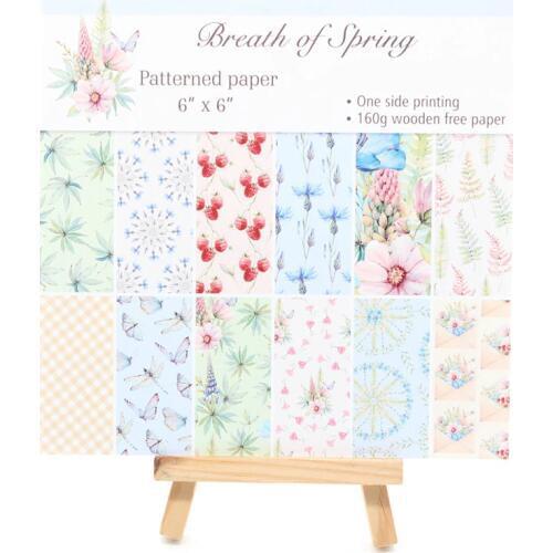YPP CRAFT 12pcs 6" Single-side Printed Breath Of Spring pattern creative papercraft art paper handmade scrapbooking kit set book