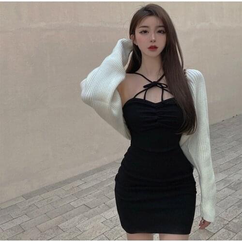 Sweater Women Short Slim Shawl Blouse Tops 2021 Autumn And Winter New Outer White Cardigan Jacket