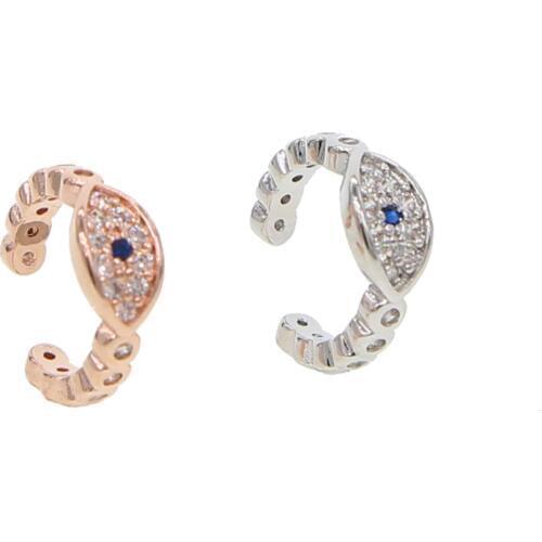 1 Pcs 2020 New Arrival Dainty Women Jewelry Evil Eye Cute Cuff Earring Pave Cz No Piercing Silver Color Rose Gold Color Cheapest