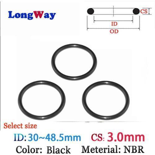 CS3.0mm ID30.0mm-48.5mm 10pcs Plastic O-Ring set NBR Gasket Fluoro Rubber oil and water sealgasket Silicone Ring Seal Film