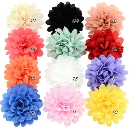 12 PCS Chiffon Flower Baby Girls Hair Clip Baby Girls Toddler Barrette Accessory