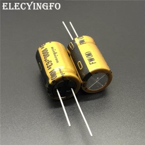 2pcs/10pcs 1000uF 63V NICHICON FW Series 16x25mm 63V1000uF HiFi Audio Capacitor