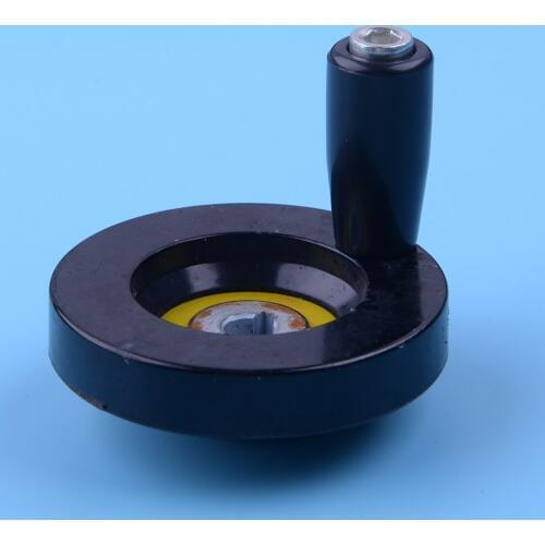 63mm M6 Lead Screw Rod Hand Wheel with Revolving Handle Grip for Lathe CNC Cranking Milling Machine