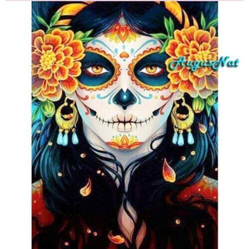 Halloween diamond painting sugar skull beauty wall art diamond dotz diamond drawing sticker mosaic oil paint on canvas gift