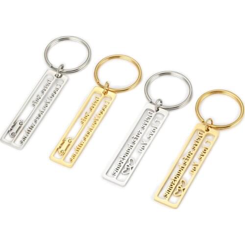 Stainless Steel Drive Safe Letter Key Chain For Men Women Keychain Trinket Car Key Ring Jewelry Gift