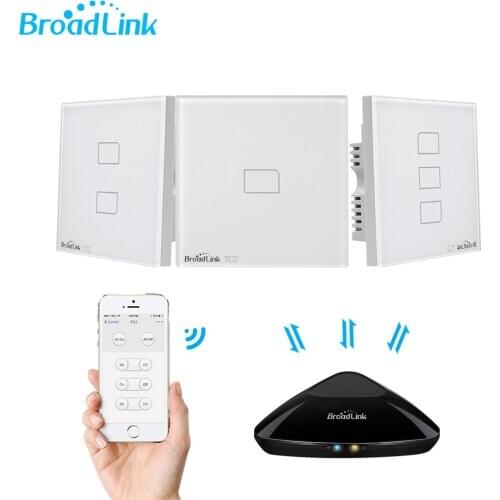 Broadlink TC2 uk version 1/2/3 Gang WiFi Home Automation Smart Remote Control Led Light Switche Touch Panel via RM4 Pro