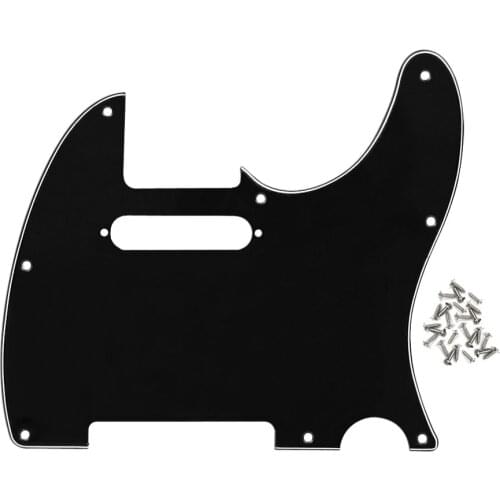 FLEOR 3Ply Black TL Pickguard 8 Holes with Screws fit American/Mexican Standard FD TL Style Guitar