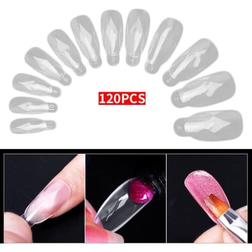 120box Fingernail Tips Nail Form Mold Diamond Shape ABS Nail Art Mold Quick Building Artificial Nail Tips For Home Use Salon