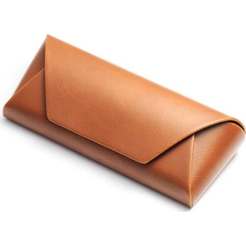 Handmade PU Leather glasses case Myopia eyewear case bag simple Vintage Leather sunglasses case sunglasses organizer storage box