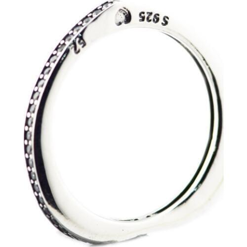 Hot Sale 925 Sterling Silver Sparkling Arcs of Love Rings for Women Silver Clear CZ Wedding Ring Fashion Jewelry Wholesale