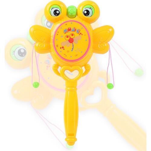 Infants And Young Children Toys To Whistle Dragonfly Rattle Hand Drum Rattles Infant Unisex Cheering Stick Plastic 2021