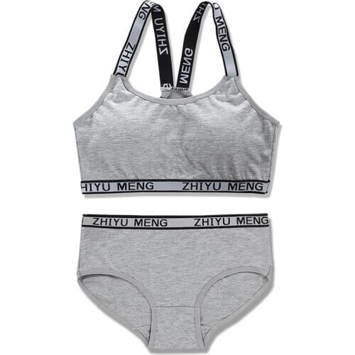 Girls bra development period underwear set no steel ring sling vest underwear children sports wrapped chest 12-18