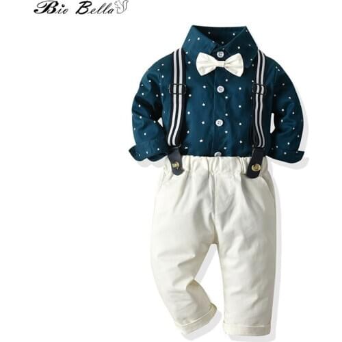 Kids Boy Clothes Suit Newborn Baby Boys Clothes Set Birthday Baby Spring Autumn Clothes Birthday Gentleman Kids Wedding Clothes