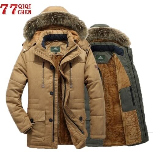 Winter Long Parkas Men Slim Thicken Fur Hooded Jacket Male Warm Outwear Coat Mens Casual Outdoor Jackets Tactical Military Parka