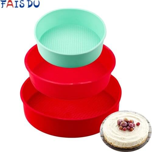 Easy Demolding Silicone Cake Mold Round Random Color Mousse Cake Mold Chese Bread Pastry Kitchen 3D Bakeware DIY Baking Tools