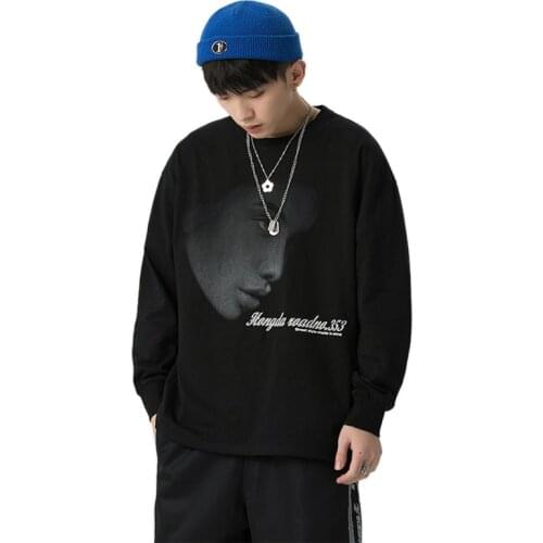 Hot New Arrival Western Street Image Printing Diablo Style Mens Long-Sleeve T-Shirts Fashion Casual Autumn Top&Tees Stylish