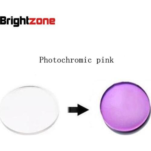 Change Colored Rx Lenses 1.56 Photochromic Pink HMC UV AR CR39 resin eyeglasses prescription lenses only for myopia /astigmatism