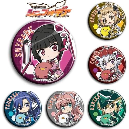 58MM Senki Zessho Symphogear Metal Brooch Icons Button Round Pins