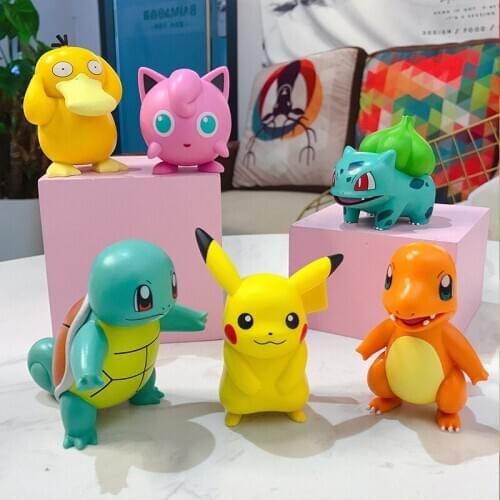Pokemoned Model Action Figure Piakchued Charmander Squirtle Bulbasaur Psyduck Jigglypuff statue Doll birthday present Kids Gifts