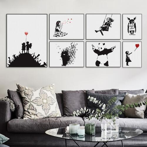 Banks Series Photo Poster Bedroom Living Room Black and White Decorative Painting childrens room School wall art canvas