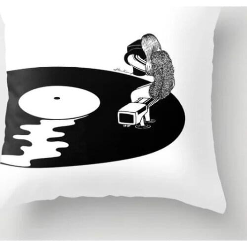 Nordic Style Pillowcase Simple Black and White Home Sofa Cushion Cover Lighter Record Dream Catcher Pattern Throw Pillow Covers