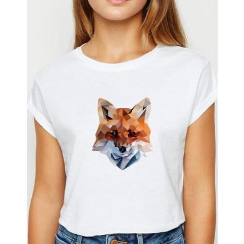 New T shirt Women Animals Fox Tshirt женская Spring Summer Loose Womens shirt Pleasing Avant-garde Comfortable O-Neck T-shirts