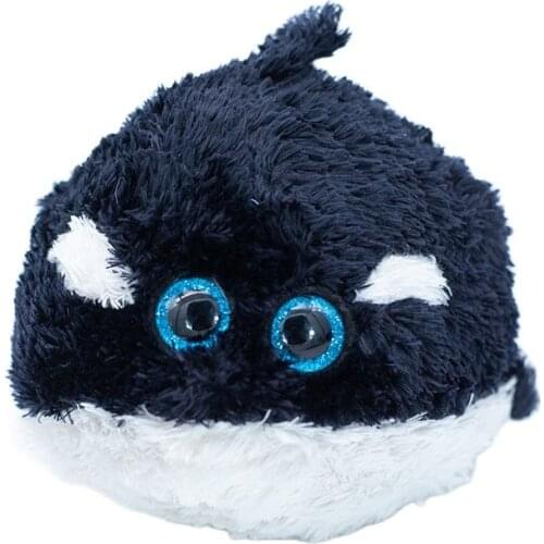 New 4" 10cm Ty Big Eyes Pea Velvet Black and White Pufferfish Animal Fish Toy Collectible Boy Girl Birthday Christmas Gift