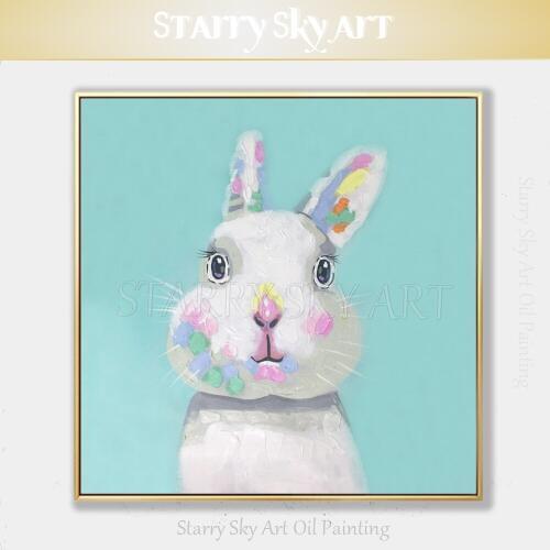 New Arrivals Hand-painted High Quality Modern Wall Art Animals Oil Painting Funny Animal Cartoon Acrylic Painting for Wall Decor