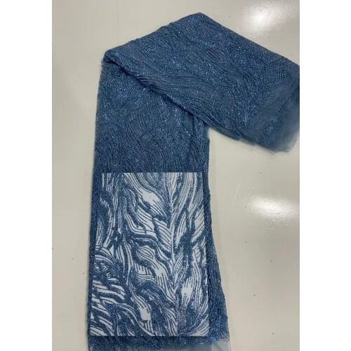 Wholesale Bead Sequin Lace Embroidered Lace Fabric For Wedding Dress Bead Lace Fabric 10Yards