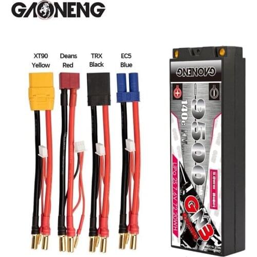Original GNB GAONENG 9500mAh 2S 7.6V 140C Hardcase rechargeable battery T Connector for 1:8 1/8 RC Car Four Drive Off-Road Boat