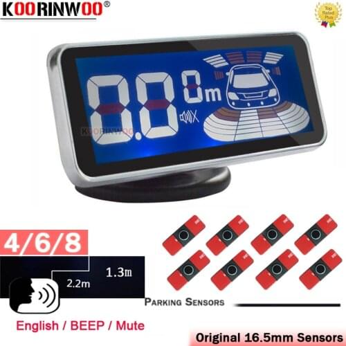 Koorinwoo Parktronic Intelligent LCD Screen Car parking sensor 4/6/8 front + Back Voice Beep Sounds Reversing Car Detector Alert