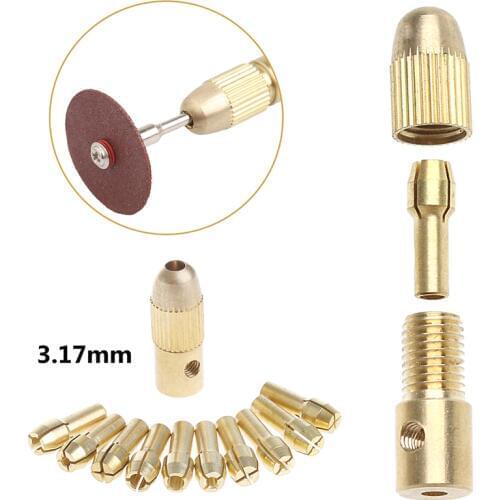 BENGU 3.17mm+10Pc 0.5-3.2mm Micro Twist Hand Drill Kit Chuck Electric Drill Bit Collet Hand Power Tool Accessories Parts