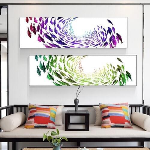Simple Abstract Fish Canvas Painting Art Nordic Print Poster Wall Paintings Bedroom Wall Home Decoration