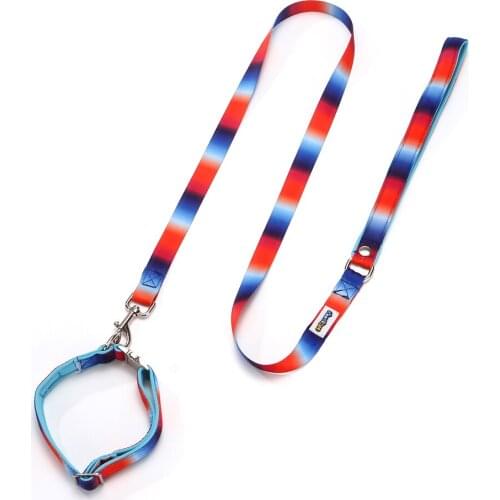 Rainbow Belt Pet Harness Colorful Strape Leash Adjustable Comfortable Dog Harness with Leash