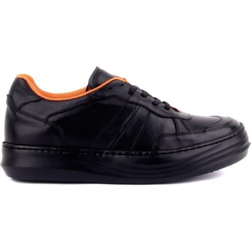 Sail-Lakers Black Leather Men 'S Casual Shoes