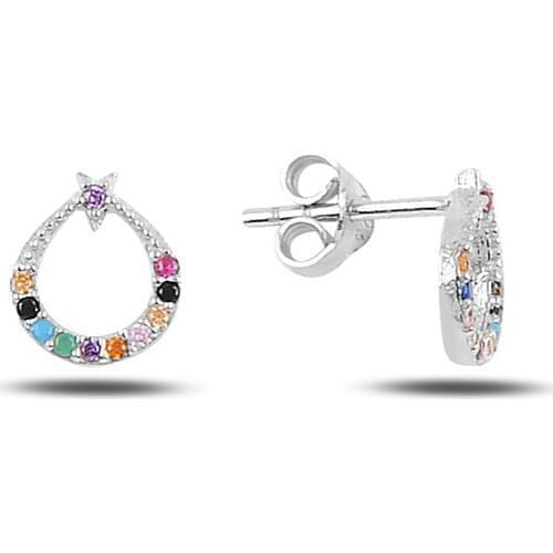 Silver Moon Star Earrings