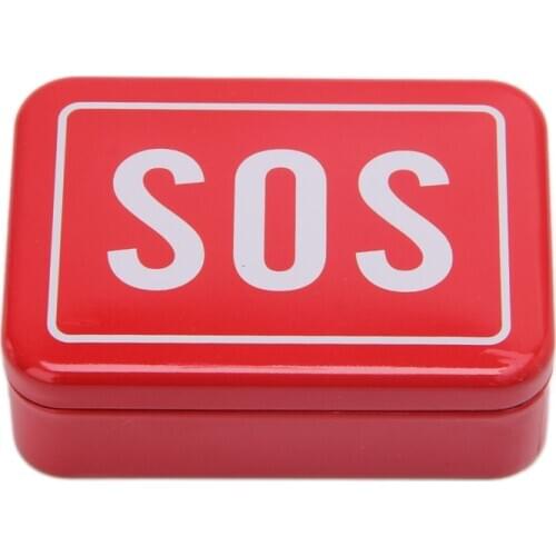 \"SOS\"Tin Case Box Lid Container for Survival Gear Kits First Aid Pill Box 37MF