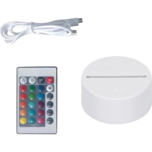 Usb Cable LED Lamp Base Table Bedroom Night Light Base LED Color-Adjust ABS USB Remote Control Lighting Decoration Accessories